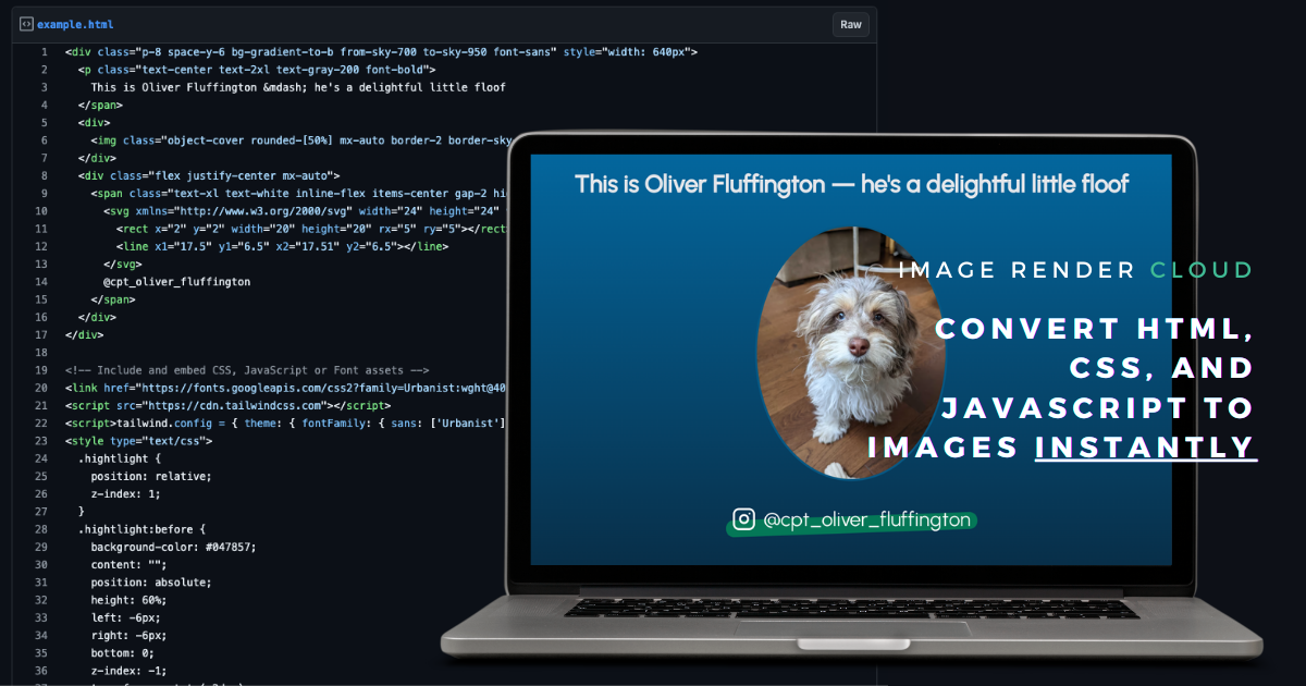 Image Render Cloud - Create images with HTML, CSS, and JavaScript